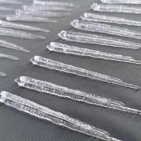 40 VTG Clear Plastic Icicle Ornaments 3 Prong 6” Christmas Winter Holiday Retro - Picture 3 of 16